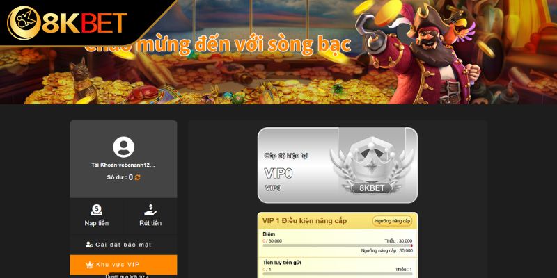 Những đặc quyền VIP tại nhà cái 8KBET cho người mới 